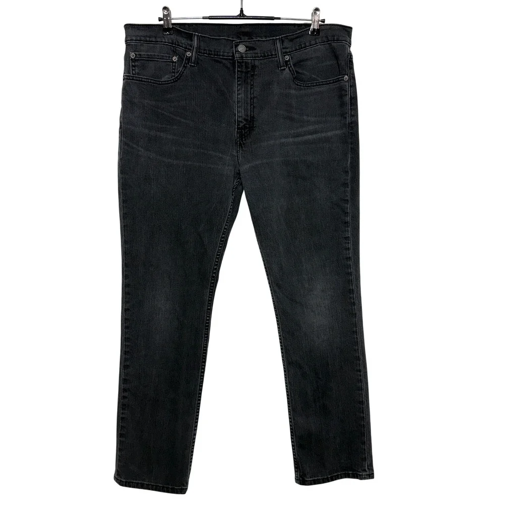 Levis 511 Jeans Men 38x30‎ Black Denim Slim Fit Stretch Dark Wash Faded